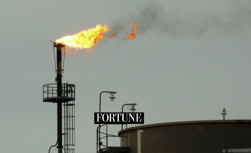 gas flaring from an industrial facility